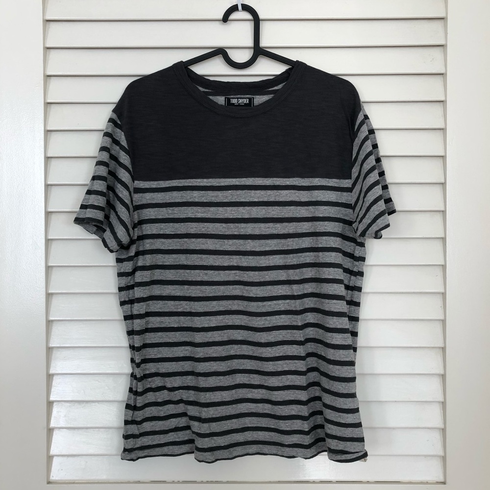 Todd Snyder NY Striped T-Shirt Gray